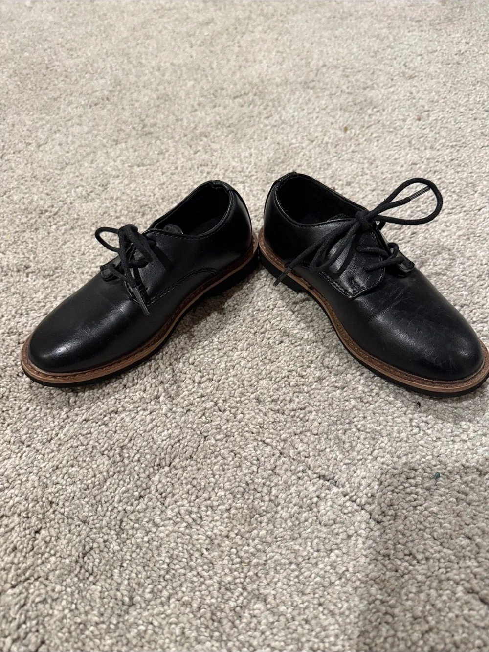 Deer Stags Little Boys Black Lace-Up Dress Oxfords